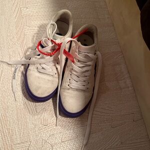 Off-White White and Purple Sneakers